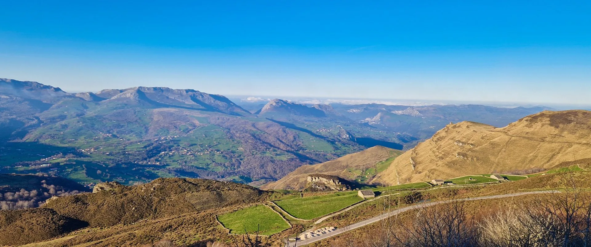 Lush green mountain landscape of Valle de Soba, Cantabria